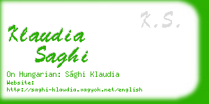 klaudia saghi business card