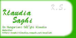 klaudia saghi business card